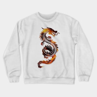 Dragon Premium 3D look Fire Background Zodiac sign Crewneck Sweatshirt